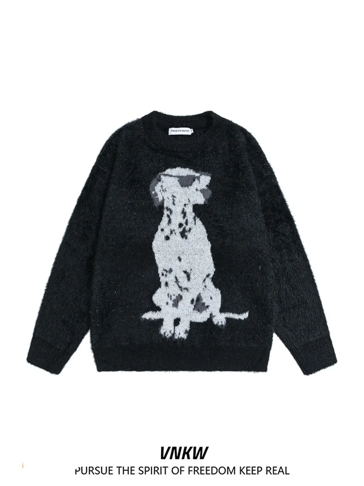 Американский утепленный мягкий вязаный свитер с узором в виде собак, с круглым вырезом, для мужчин и женщин, для пар, осенне-зимняя мода.
Американский утепленный мягкий вязаный свитер с узором в виде собак, с круглым вырезом, для мужчин и женщин, для пар, осенне-зимняя мода.