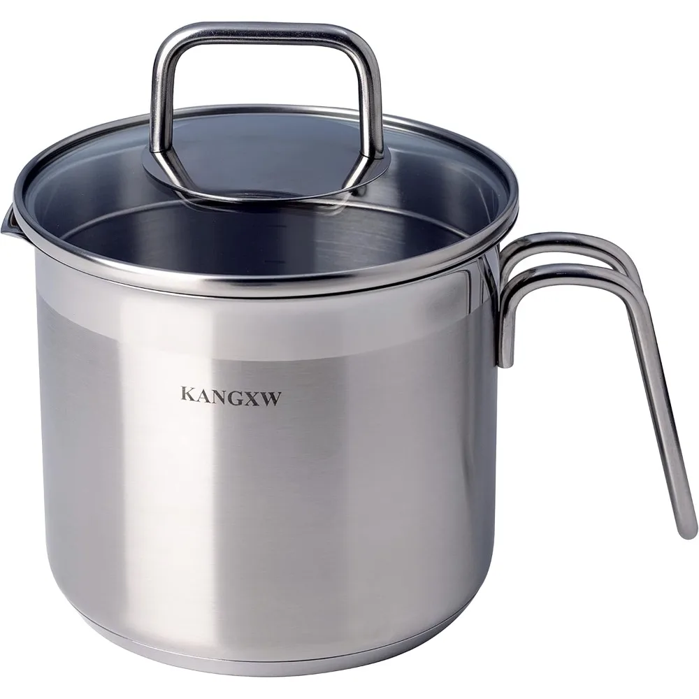 Stainless Steel Milk Pot, 1.5 Quart Pan, With Pour Spout and Filter Glass Lid Induction Milk Pots, Sauce, Gravy, Pasta Stock Pot
Stainless Steel Milk Pot, 1.5 Quart Pan, With Pour Spout and Filter Glass Lid Induction Milk Pots, Sauce, Gravy, Pasta Stock Pot