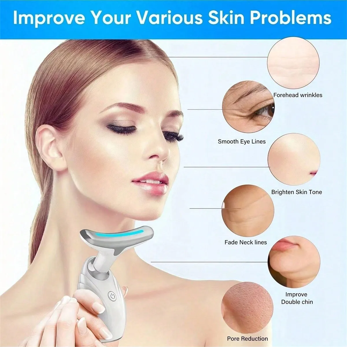 3 Color Neck And Face Massage Device, Multifunction Beauty Instrument, Gift For Women And Mother's Day
3 Color Neck And Face Massage Device, Multifunction Beauty Instrument, Gift For Women And Mother's Day