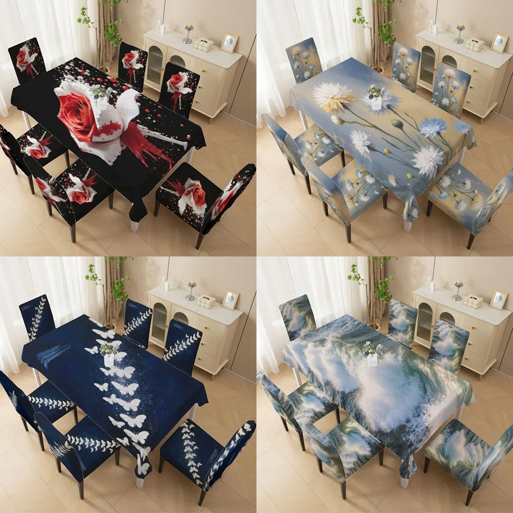 High Back Dining Chair Set, Elastic Chair Cover Rose Wave Dandelion Pattern, Dining Room Living Room Outdoor Patio
High Back Dining Chair Set, Elastic Chair Cover Rose Wave Dandelion Pattern, Dining Room Living Room Outdoor Patio