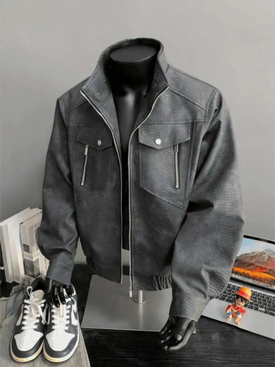 ort Loose Men's Leather Jaet Snake Skin Pattern Stand Collar Biker Sle PU Leather Coat Spring Autumn Faionable Street...
ort Loose Men's Leather Jaet Snake Skin Pattern Stand Collar Biker Sle PU Leather Coat Spring Autumn Faionable Street...