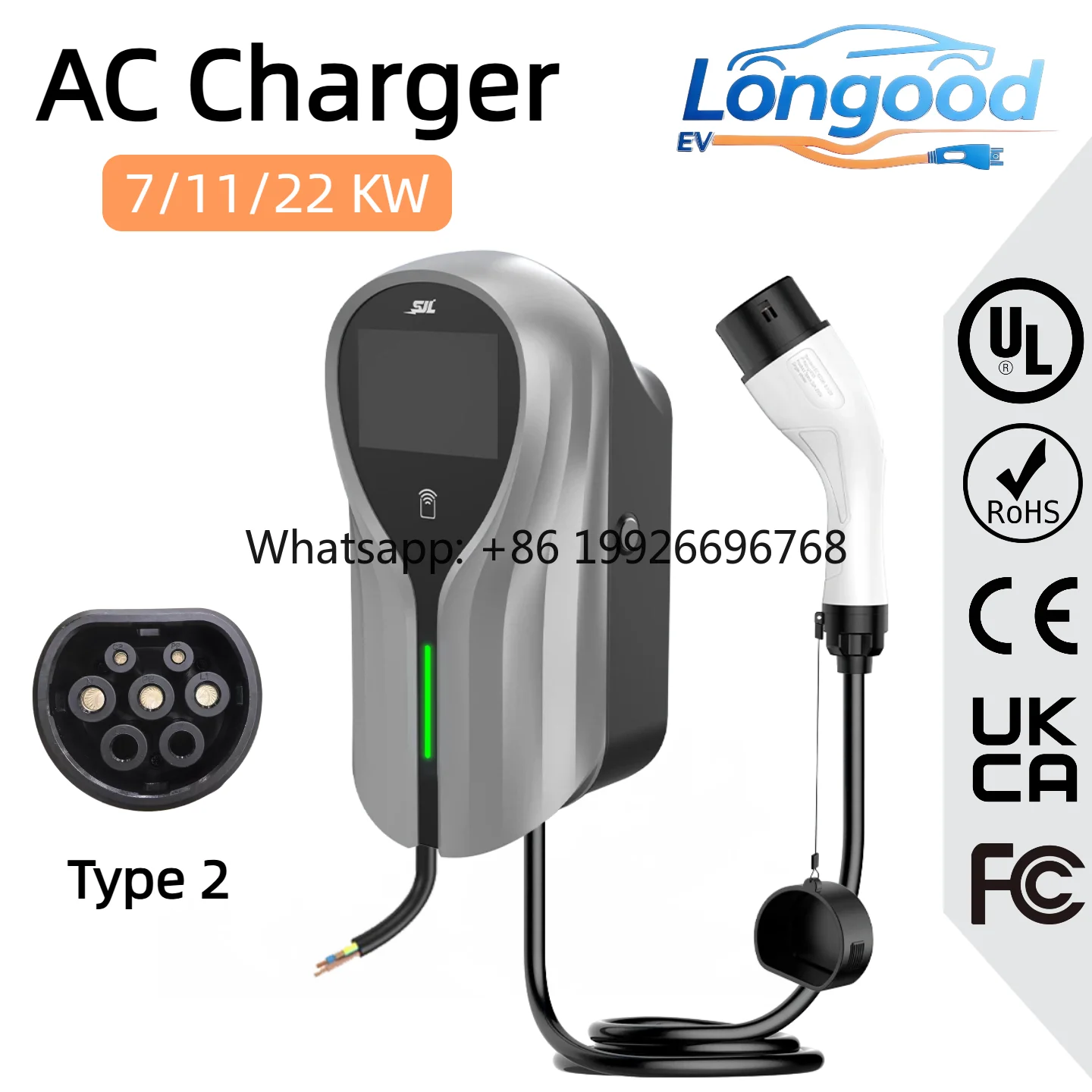 Type2 AC EV Wallbox Charger LED Indicator Light LCD Screen Swipe Start 7KW -11KW- 22KW WiFi APP 4G OCPP
Type2 AC EV Wallbox Charger LED Indicator Light LCD Screen Swipe Start 7KW -11KW- 22KW WiFi APP 4G OCPP