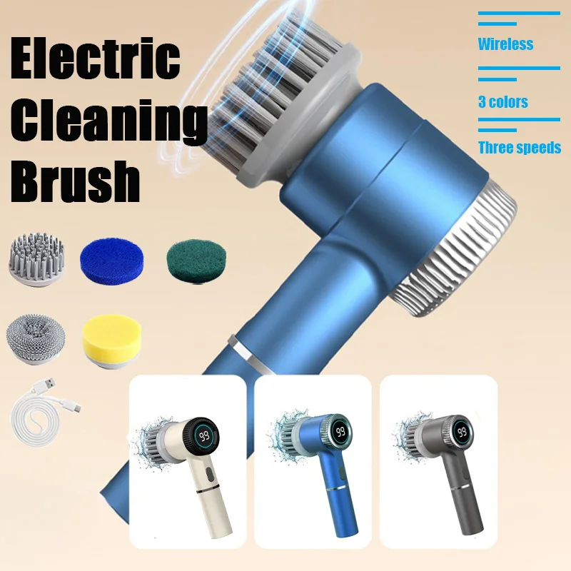 Wireless Electric Cleaning Brush With 5 Replaceable Brush Head Three-speed Adjustable Automatic Handheld Bathroom Kitchen
Wireless Electric Cleaning Brush With 5 Replaceable Brush Head Three-speed Adjustable Automatic Handheld Bathroom Kitchen
