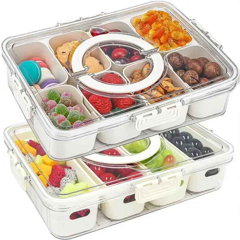 PET PP compartmental storage container with lid and handle, suitable for kitchens, picnics, and camping
PET PP compartmental storage container with lid and handle, suitable for kitchens, picnics, and camping