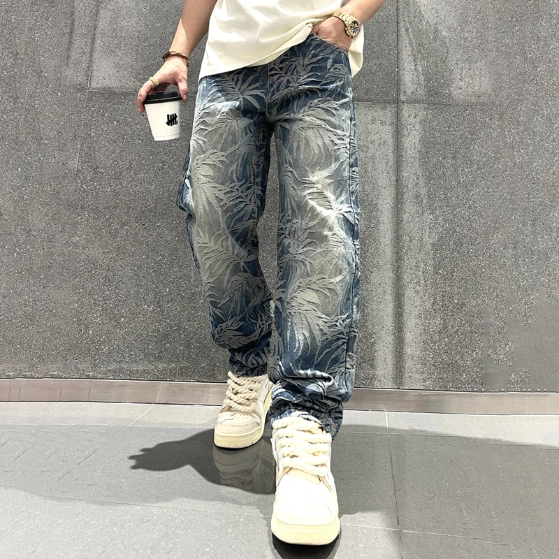 Spring Men's Graphic Jeans Straight Leg Baggy Denim Outwear Loosen Fit Male Y2K Pants
Spring Men's Graphic Jeans Straight Leg Baggy Denim Outwear Loosen Fit Male Y2K Pants