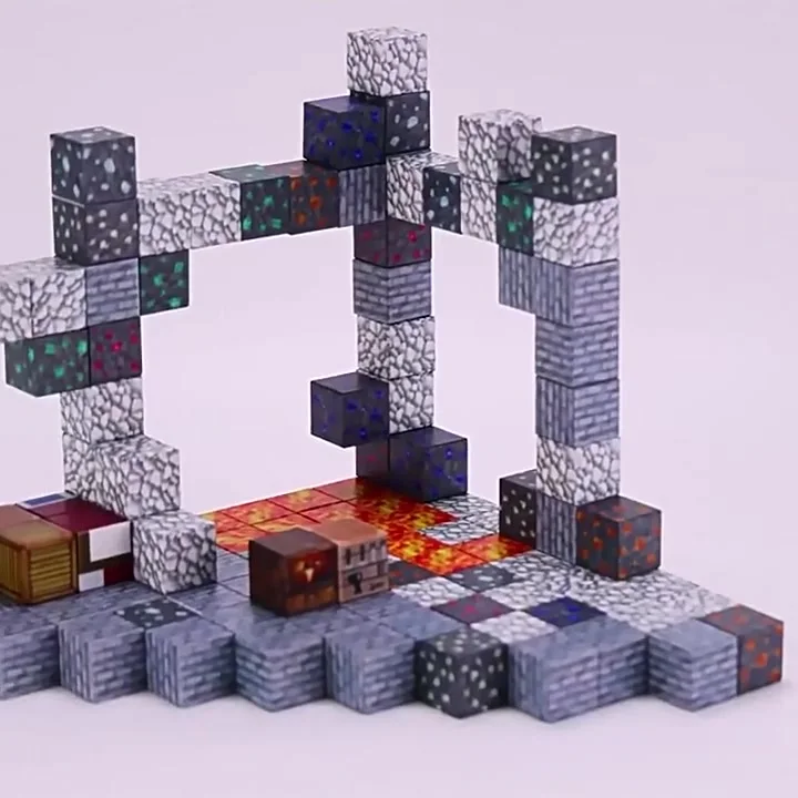 Magnetic Building Blocks Mine World Magnetic Pool Castle Villa Party Construction Brick Cube STEM Boy Girl Children Toy Set Gift