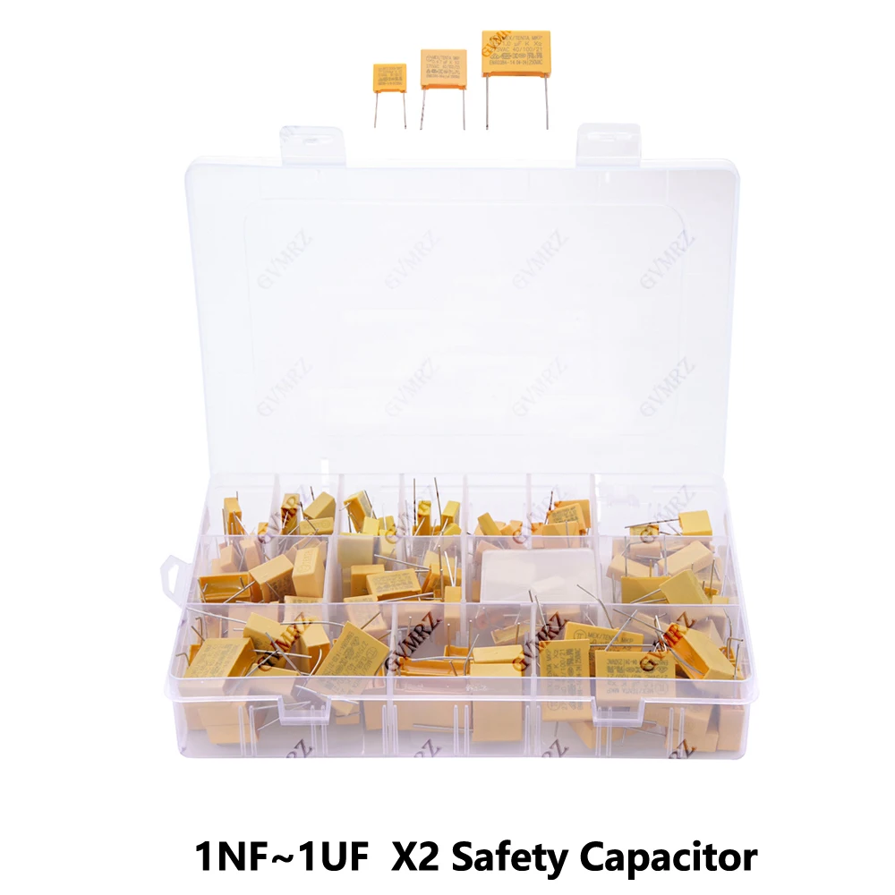 X2 Safety Capacitor 275VAC 135PCS-14Kinds 102K-105K 1NF~1UF Assorted Kit 102K 103K 104K 105K 275VAC
X2 Safety Capacitor 275VAC 135PCS-14Kinds 102K-105K 1NF~1UF Assorted Kit 102K 103K 104K 105K 275VAC