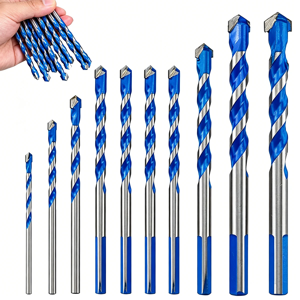 10-piece hard alloy pointed drill bit set,Alloy Tungsten Steel Pointed Multi-Purpose Concrete Drill Bit Set,Masonry Drill Bit
10-piece hard alloy pointed drill bit set,Alloy Tungsten Steel Pointed Multi-Purpose Concrete Drill Bit Set,Masonry Drill Bit