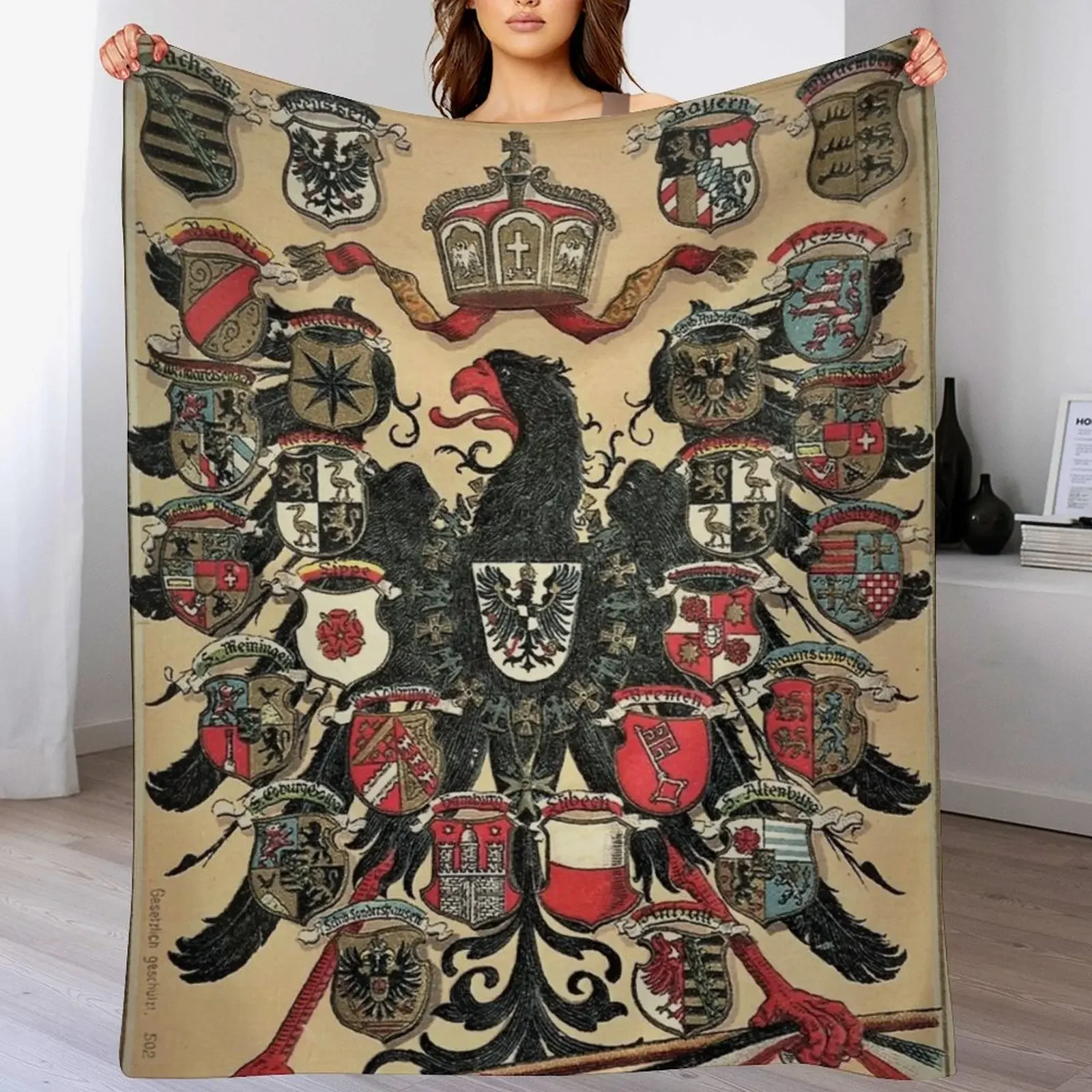 Kaiser Reich 1871 Coat of Arms Throw Blanket Cozy Throw Blanket for Bed Sofa Chair
Kaiser Reich 1871 Coat of Arms Throw Blanket Cozy Throw Blanket for Bed Sofa Chair