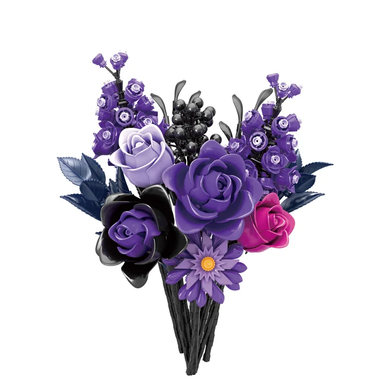 822PCS Purple Rose Bouquet Building Blocks Set MOC Artificial Botanical Flowers for Adults Toys Children Valentines Gifts
822PCS Purple Rose Bouquet Building Blocks Set MOC Artificial Botanical Flowers for Adults Toys Children Valentines Gifts
