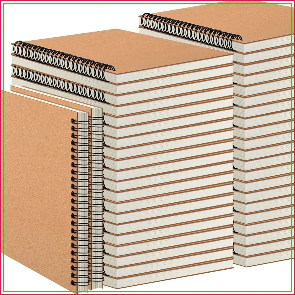 48 Pcs A5 Spiral Notebooks, Kraft Cover, 5x8 Inches, Ruled Lined Paper for Work, Study, Notes, Gifts
48 Pcs A5 Spiral Notebooks, Kraft Cover, 5x8 Inches, Ruled Lined Paper for Work, Study, Notes, Gifts