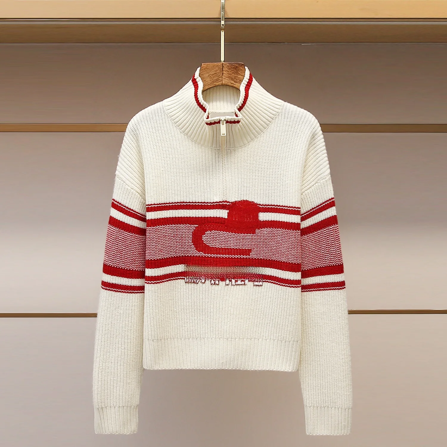 High-End Winter Knitted Sweater Zipper High Collar Color Blo Spor Retro Women's Premium Faion Long Sve Pullover
High-End Winter Knitted Sweater Zipper High Collar Color Blo Spor Retro Women's Premium Faion Long Sve Pullover