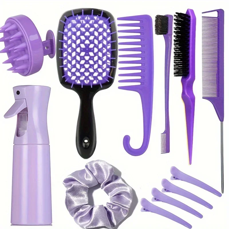 Hair Styling & Care Set Detangling Brushes, Teasing Comb, Rat Tail, Edge Control, Silicone Scalp Massager, Shampoo Brush For Al
Hair Styling & Care Set Detangling Brushes, Teasing Comb, Rat Tail, Edge Control, Silicone Scalp Massager, Shampoo Brush For Al