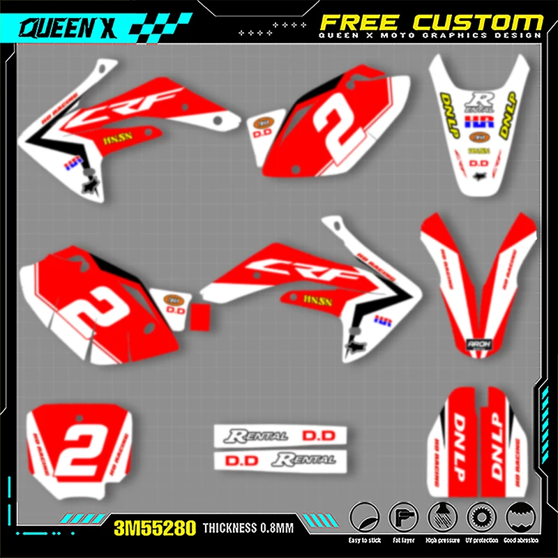 Queen X MOTOR Custom Team Graphics Decals Stickers Kit For Honda 2007 2008 2009 2010 2011 2012 2013 2014 2015 -2020 CRF150R 003
Queen X MOTOR Custom Team Graphics Decals Stickers Kit For Honda 2007 2008 2009 2010 2011 2012 2013 2014 2015 -2020 CRF150R 003