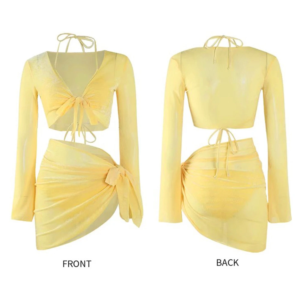 Beach Vacation Swimwear Four Piece Swimsuit Set Two-piece Separate Four-Piece Set Long Sleeve Bikini Split Long Sleeve
Beach Vacation Swimwear Four Piece Swimsuit Set Two-piece Separate Four-Piece Set Long Sleeve Bikini Split Long Sleeve