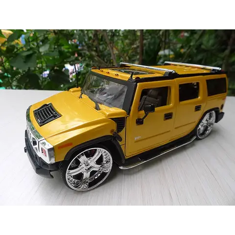 Diecast jada escala 1:24 dub cidade h2 hummer porta aberta fora de estrada jeep liga modelo de carro brinquedo colecionável presente lembrança exibição