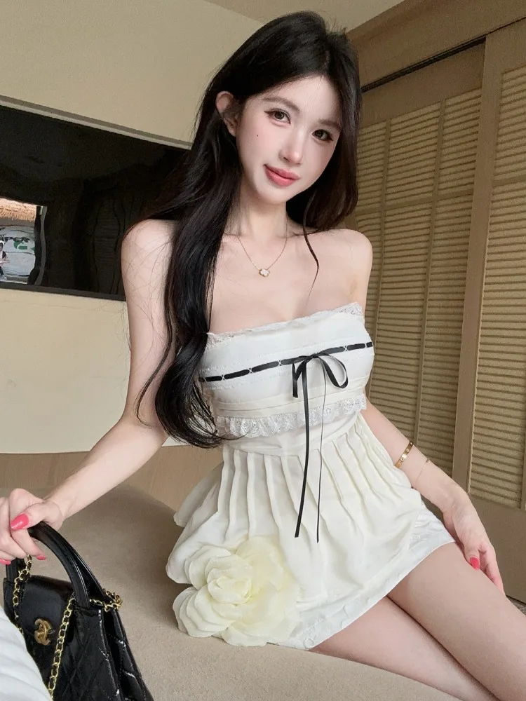 Pure Desire Sexy One-Shoulder Sleeveless Lace Wrap Chest Vest Slimming Top Half-Skirt Fashion Set Women's Korean Style Commute
Pure Desire Sexy One-Shoulder Sleeveless Lace Wrap Chest Vest Slimming Top Half-Skirt Fashion Set Women's Korean Style Commute