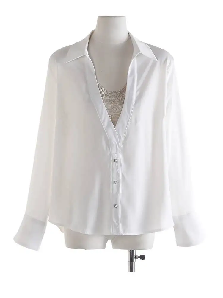 Bead Women White Chain Elegant Big Size Blouse New V-neck Long Sleeve Shirt Fashion Spring Autumn 2026 F4OA
Bead Women White Chain Elegant Big Size Blouse New V-neck Long Sleeve Shirt Fashion Spring Autumn 2026 F4OA