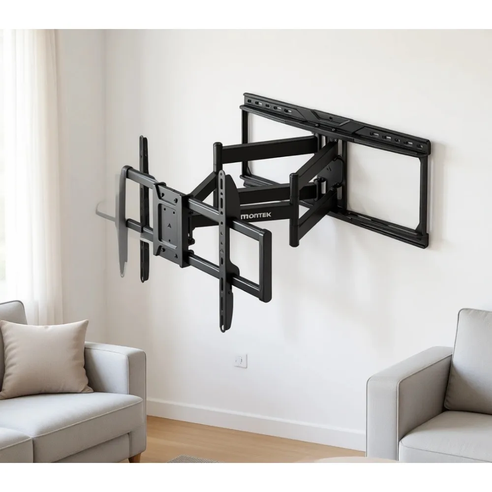 Настенный кронштейн для телевизоров большой грузоподъемности (от 37 до 90 дюймов), выдерживает до 75 кг, с двойными поворотными кронштейнами, без инструментов, с функцией наклона и поворота.
Настенный кронштейн для телевизоров большой грузоподъемности (от 37 до 90 дюймов), выдерживает до 75 кг, с двойными поворотными кронштейнами, без инструментов, с функцией наклона и поворота.