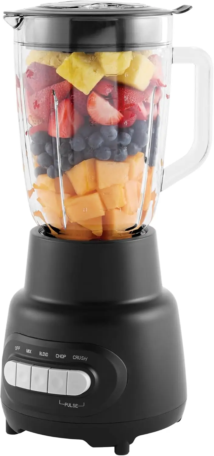 Glass Jar 5 Speed Blender With 6-Cup Jar (48Oz) Capacity,New - Ice-Crushing Motor: Powerful, High-speed Motor Easily Crushes Ice
Glass Jar 5 Speed Blender With 6-Cup Jar (48Oz) Capacity,New - Ice-Crushing Motor: Powerful, High-speed Motor Easily Crushes Ice