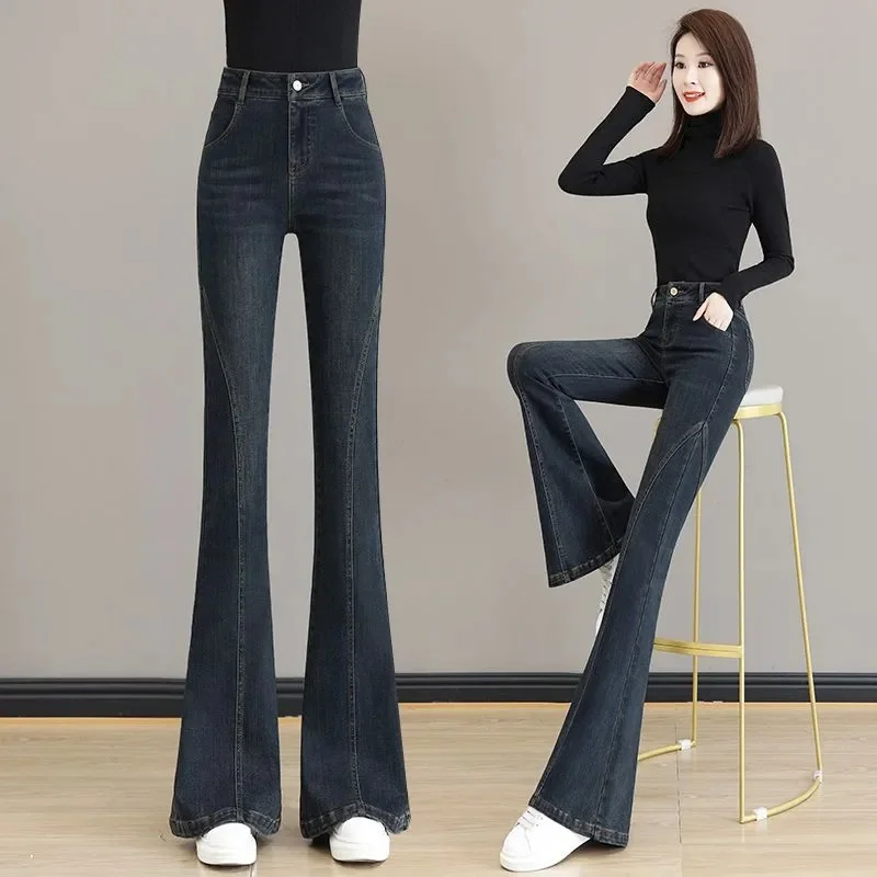 Korean Women High Waist Jeans Pantalons 2025 Ladies Horseshoe Trumpet Trousers Spring Autumn Feminine Large Size 4XL Cowboy Pant
Korean Women High Waist Jeans Pantalons 2025 Ladies Horseshoe Trumpet Trousers Spring Autumn Feminine Large Size 4XL Cowboy Pant
