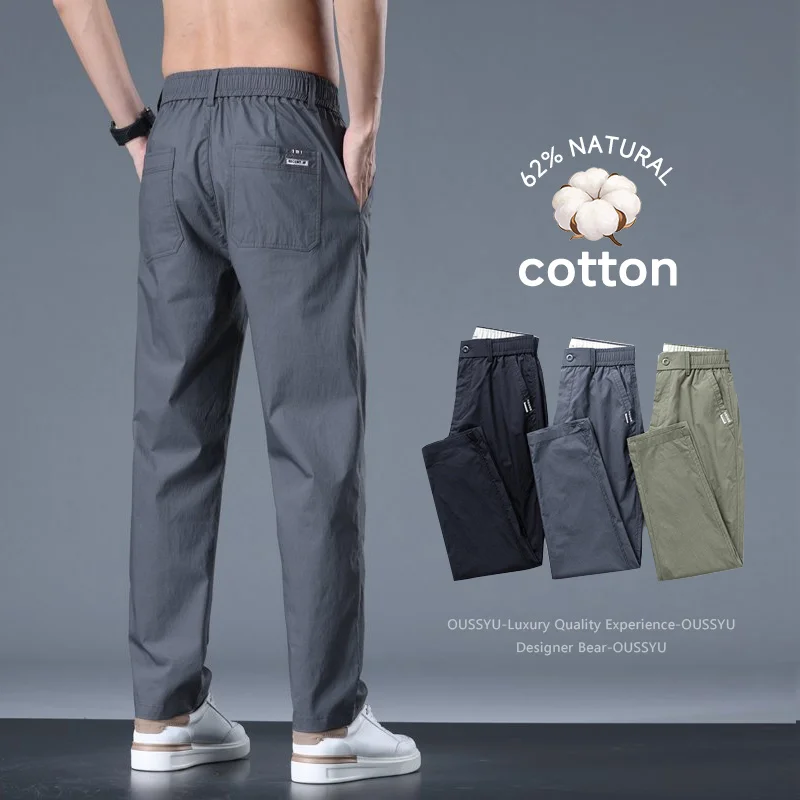 2026 Summer Thin Men's Casual Pants Cotton Business Straight Long Pants Breathable Work Elastic Waist Korea Green Trousers Man
2026 Summer Thin Men's Casual Pants Cotton Business Straight Long Pants Breathable Work Elastic Waist Korea Green Trousers Man