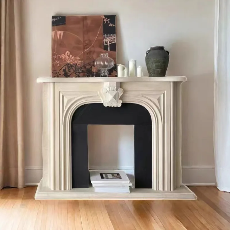 Customized, French retro solid wood fireplace cabinet, simple and light luxury entrance fireplace cabinet
Customized, French retro solid wood fireplace cabinet, simple and light luxury entrance fireplace cabinet