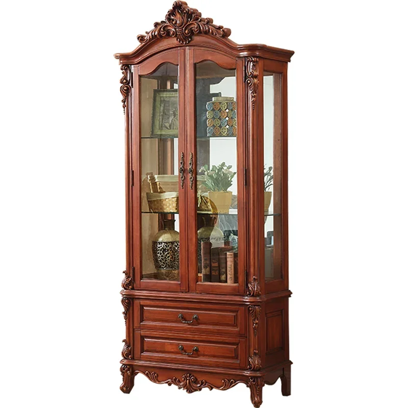 yj9 American all-solid wood wine cabinet European single and double door storage living room light luxury glass door display cab
yj9 American all-solid wood wine cabinet European single and double door storage living room light luxury glass door display cab