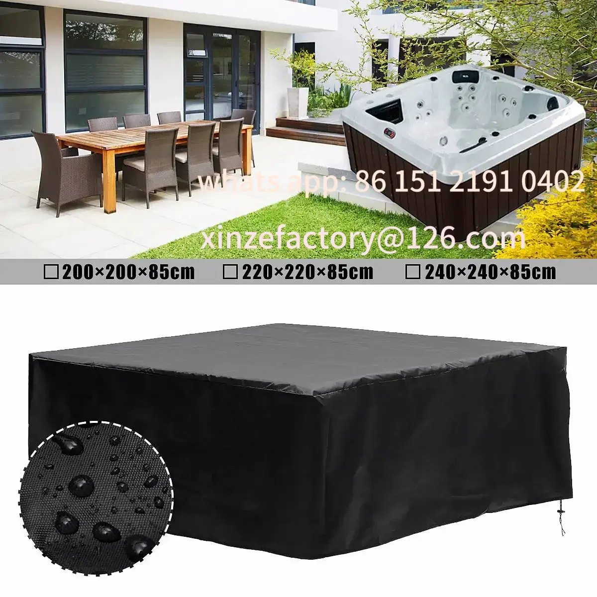 Customizable Universal Square Home Hot Tub Spa Dust Cover Cap UV Proof All-Weather Hotspring Snow Rain Cover Hot Tub Accessories
Customizable Universal Square Home Hot Tub Spa Dust Cover Cap UV Proof All-Weather Hotspring Snow Rain Cover Hot Tub Accessories