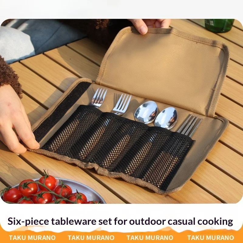 Outdoor Tableware Six-Piece Set Camping Spoon Fork Chopsticks Set Picnic Travel Portable Storage Bag
Outdoor Tableware Six-Piece Set Camping Spoon Fork Chopsticks Set Picnic Travel Portable Storage Bag