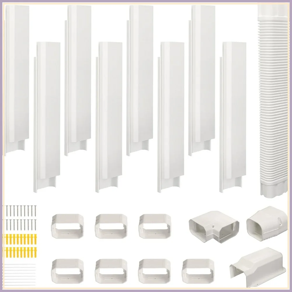 Mini Split Line Set Cover 4 Inch 13.5 Ft, Universal Paintable Duct Cover Kit for HVAC Heat Pump
Mini Split Line Set Cover 4 Inch 13.5 Ft, Universal Paintable Duct Cover Kit for HVAC Heat Pump