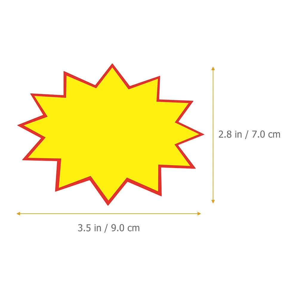 250 Pcs Price Tag Sale Tags for Retail Commodity Signs Yellow Shops Burst Shaped Paper Store
250 Pcs Price Tag Sale Tags for Retail Commodity Signs Yellow Shops Burst Shaped Paper Store