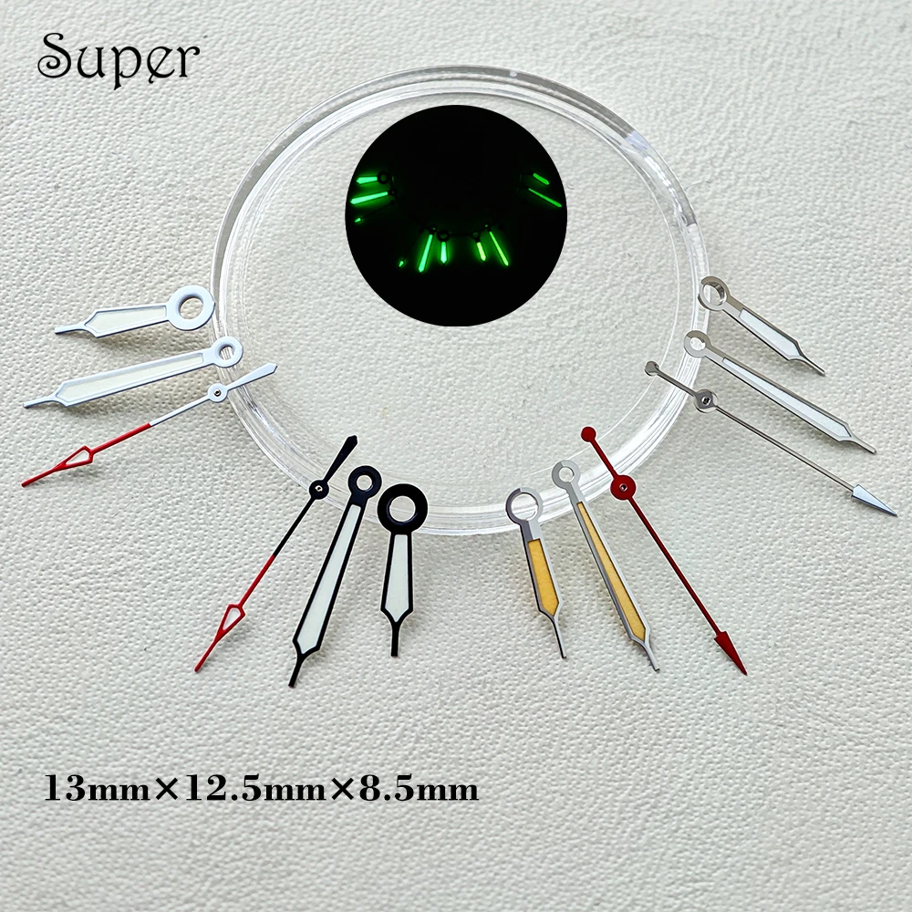 SUPER NH35 Hands 13*12.5*8.5mm Pilot watch hands Fit for NH35 NH36 Movement Green Luminous Watch Hands White Black Silver Hands
SUPER NH35 Hands 13*12.5*8.5mm Pilot watch hands Fit for NH35 NH36 Movement Green Luminous Watch Hands White Black Silver Hands
