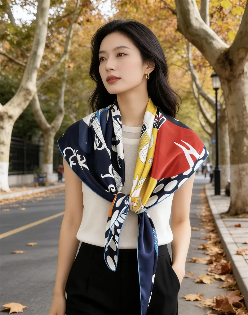 12MM Soft Silk Scarf 110CM Luxury Rolled Bandanas Oversized Square Shawls Hair Neck Belt Scarves Soft Hijab
12MM Soft Silk Scarf 110CM Luxury Rolled Bandanas Oversized Square Shawls Hair Neck Belt Scarves Soft Hijab