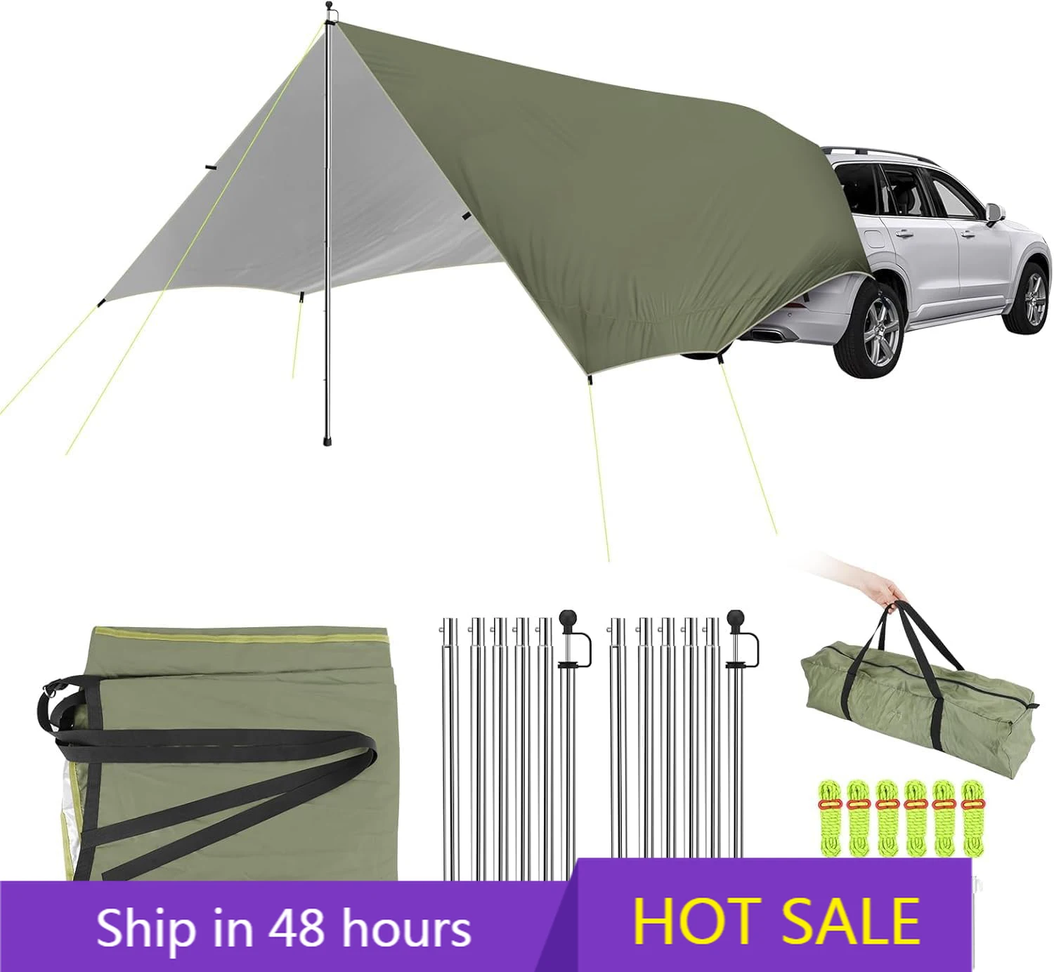 POWER LEAPFactory Direct 2m Aluminum Pole Car Awning Sun Shelter Portable Outdoor Camping Rear Tent With Single Layer Mosquito N
POWER LEAPFactory Direct 2m Aluminum Pole Car Awning Sun Shelter Portable Outdoor Camping Rear Tent With Single Layer Mosquito N