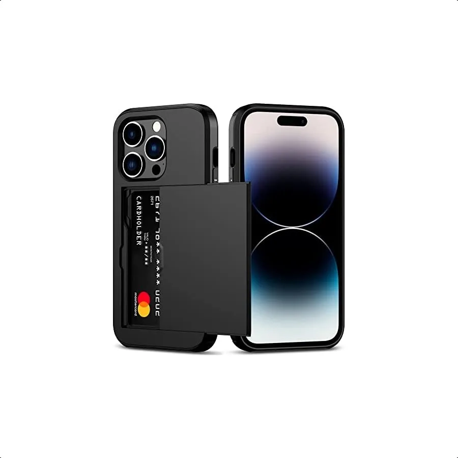 N Amerinoe для iPhone 14 Pro, чехол с держателем для карт, сверхпрочный защитный двухслойный противоударный чехол со скрытым слотом для карт, тонкий чехол-кошелек
N Amerinoe для iPhone 14 Pro, чехол с держателем для карт, сверхпрочный защитный двухслойный противоударный чехол со скрытым слотом для карт, тонкий чехол-кошелек