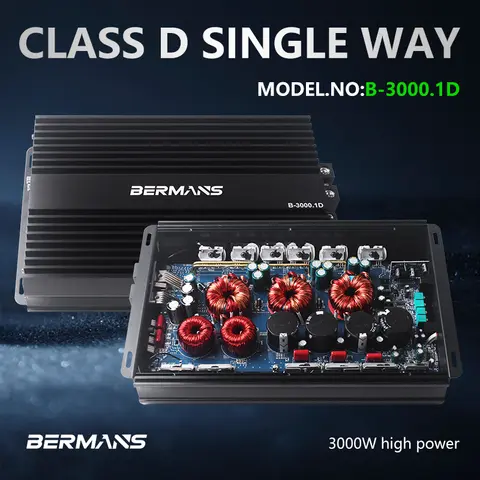 Amplificatore per auto ad alta potenza Max 4000W Classe D Amplificatore unidirezionale per auto, Ingranditore amplificatore di potenza per woofer, Bassi profondi, Circu di precisione