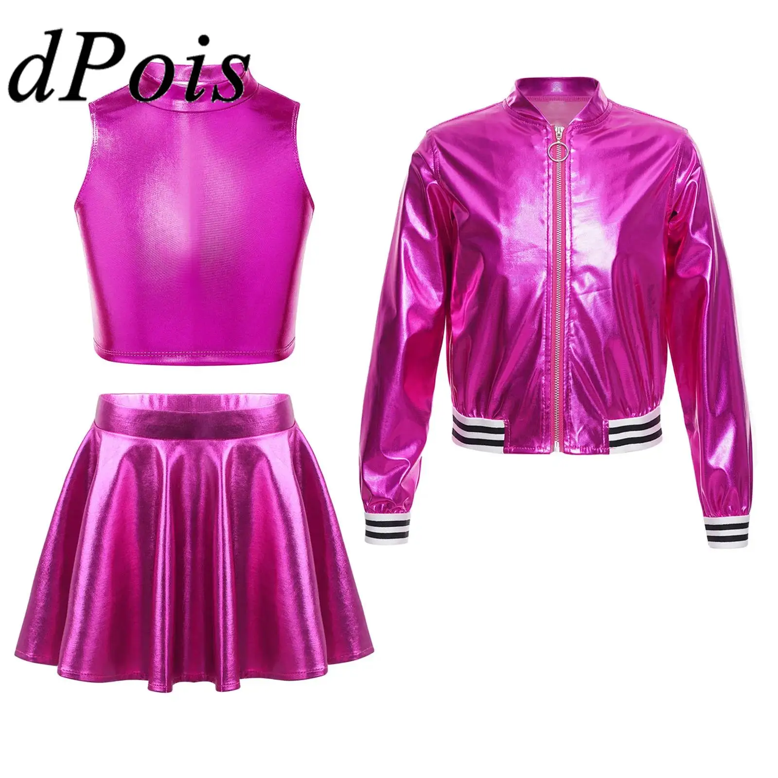 Kids Girls Metallic Jazz Hiphop Dancewear Set Fashion Children Party Suit for Street Dance Outfit 15 16 Teens Cheerleaer Costume
Kids Girls Metallic Jazz Hiphop Dancewear Set Fashion Children Party Suit for Street Dance Outfit 15 16 Teens Cheerleaer Costume