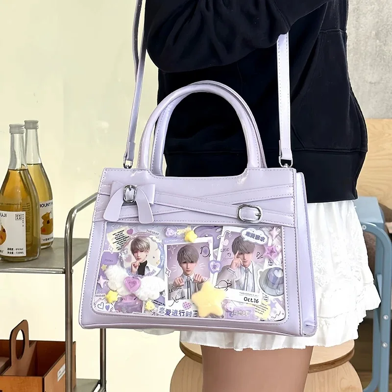 HAEX Lolita Bow Women Ita Bags 2025 Designer DIY Anime Badge Crossbody Shoulder Bag Individuality Dopamine PU Bow Bolso Mujer
HAEX Lolita Bow Women Ita Bags 2025 Designer DIY Anime Badge Crossbody Shoulder Bag Individuality Dopamine PU Bow Bolso Mujer