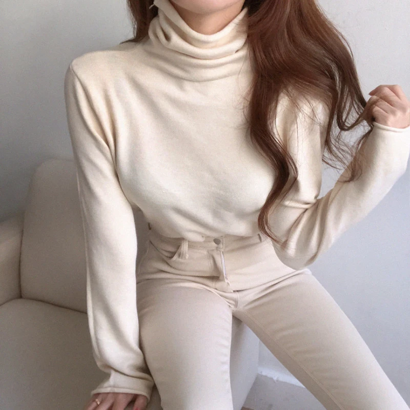 Chic Autumn Winter High Ne Long Sve Knitted Sweater Women's Slim Fit Color Warm Netie Turtlene Pullover Top
Chic Autumn Winter High Ne Long Sve Knitted Sweater Women's Slim Fit Color Warm Netie Turtlene Pullover Top