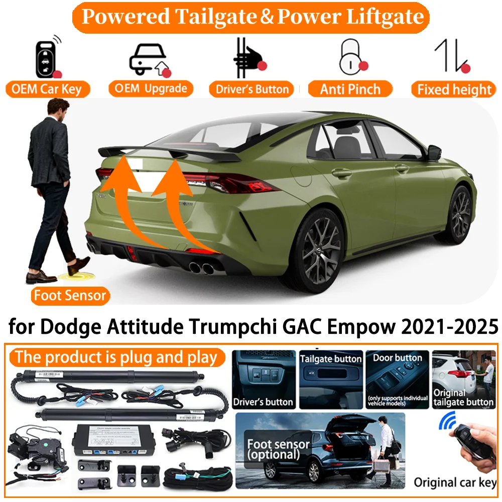 Powered Tailgate Automatic Electric Tail Gate Lifting kit Control Lifting Trunk for Dodge Attitude Trumpchi GAC Empow 2021-2025
Powered Tailgate Automatic Electric Tail Gate Lifting kit Control Lifting Trunk for Dodge Attitude Trumpchi GAC Empow 2021-2025