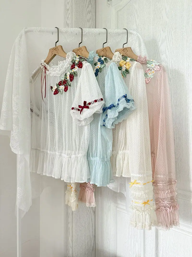 Japanese Kawaii Yarn Inside Hand Made Three Dimensional Ribbon Lolita Shirts Sweet Cute Lace Bow Waist White Blouses Top Women
Japanese Kawaii Yarn Inside Hand Made Three Dimensional Ribbon Lolita Shirts Sweet Cute Lace Bow Waist White Blouses Top Women