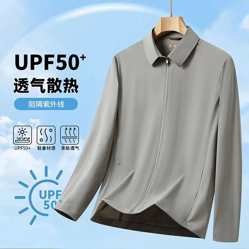 2025 Summer Traceless Elastic Casual Sunscreen Jackets Men Ultraviolet-proof Business Lapel Jacket Outdoors Sun Coats
2025 Summer Traceless Elastic Casual Sunscreen Jackets Men Ultraviolet-proof Business Lapel Jacket Outdoors Sun Coats