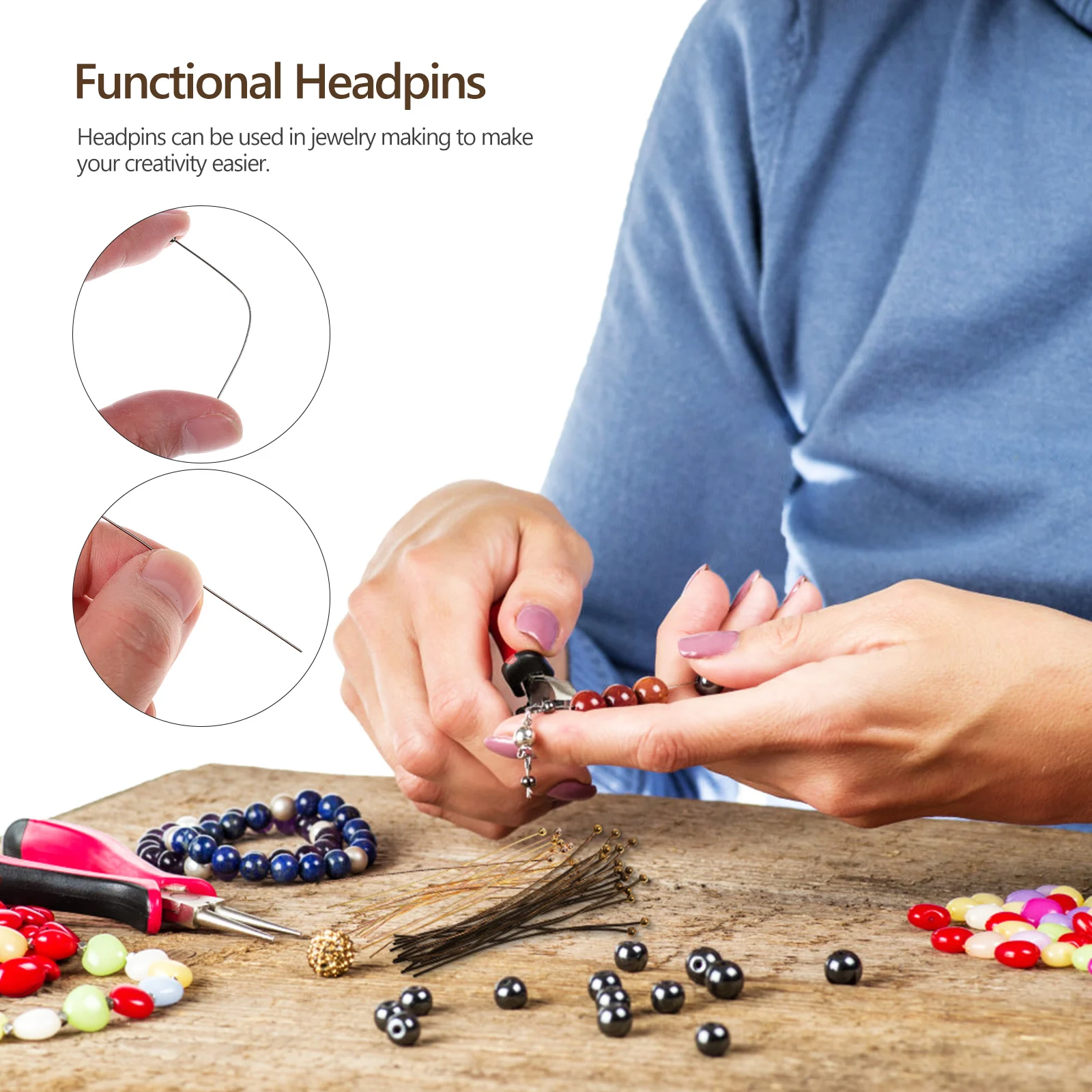 200 Pcs Diy Spherical Pin Accessories 0 6x50mm Headpins for Jewelry Making Crafts Bead Connector Tools Bracelet Earrings
200 Pcs Diy Spherical Pin Accessories 0 6x50mm Headpins for Jewelry Making Crafts Bead Connector Tools Bracelet Earrings