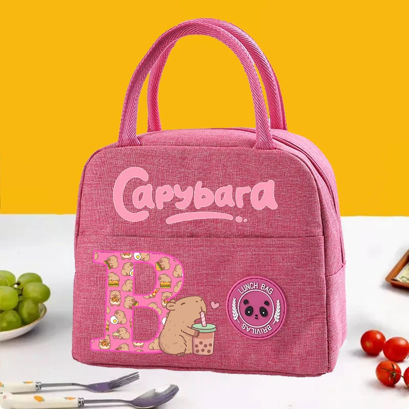 Милая сумка для обеда с капибарой, детская сумка Kawaii Capibara с буквой A-Z, сумки Bento, детская школьная сумка для пикника, еды, сохранения тепла, подарок
Милая сумка для обеда с капибарой, детская сумка Kawaii Capibara с буквой A-Z, сумки Bento, детская школьная сумка для пикника, еды, сохранения тепла, подарок