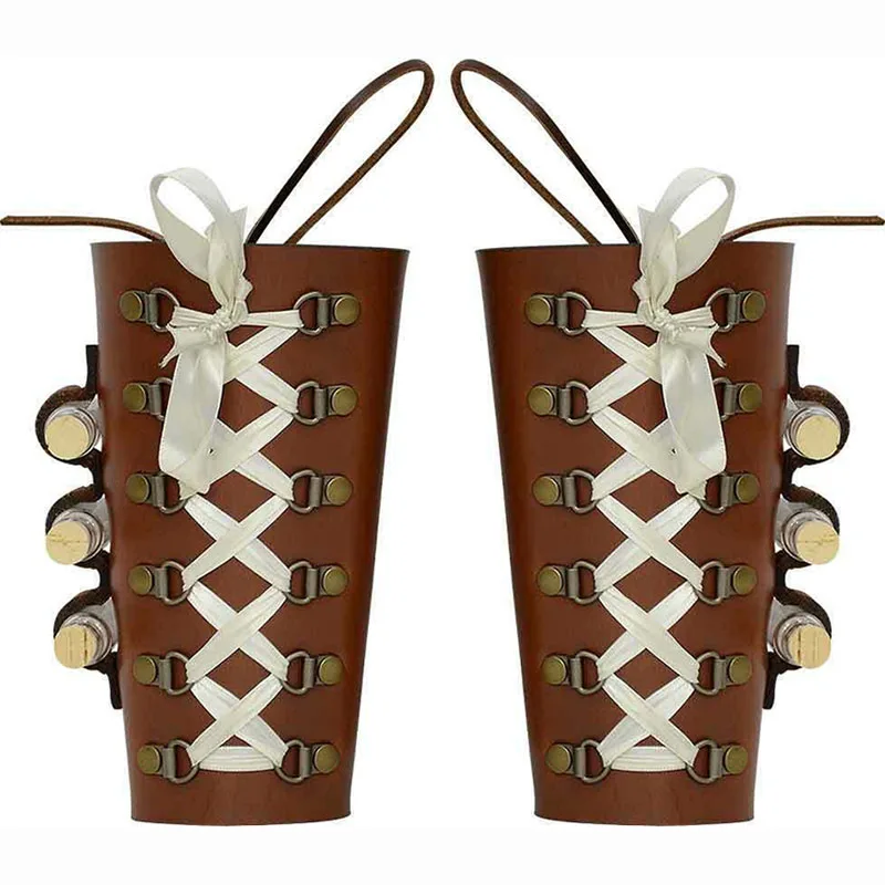 Medieval Steampunk Vial Bracers Adjustable Leather Gloves Vambraces Bracelet Wristband Witch Wizard Cosplay Costume Accessories
Medieval Steampunk Vial Bracers Adjustable Leather Gloves Vambraces Bracelet Wristband Witch Wizard Cosplay Costume Accessories