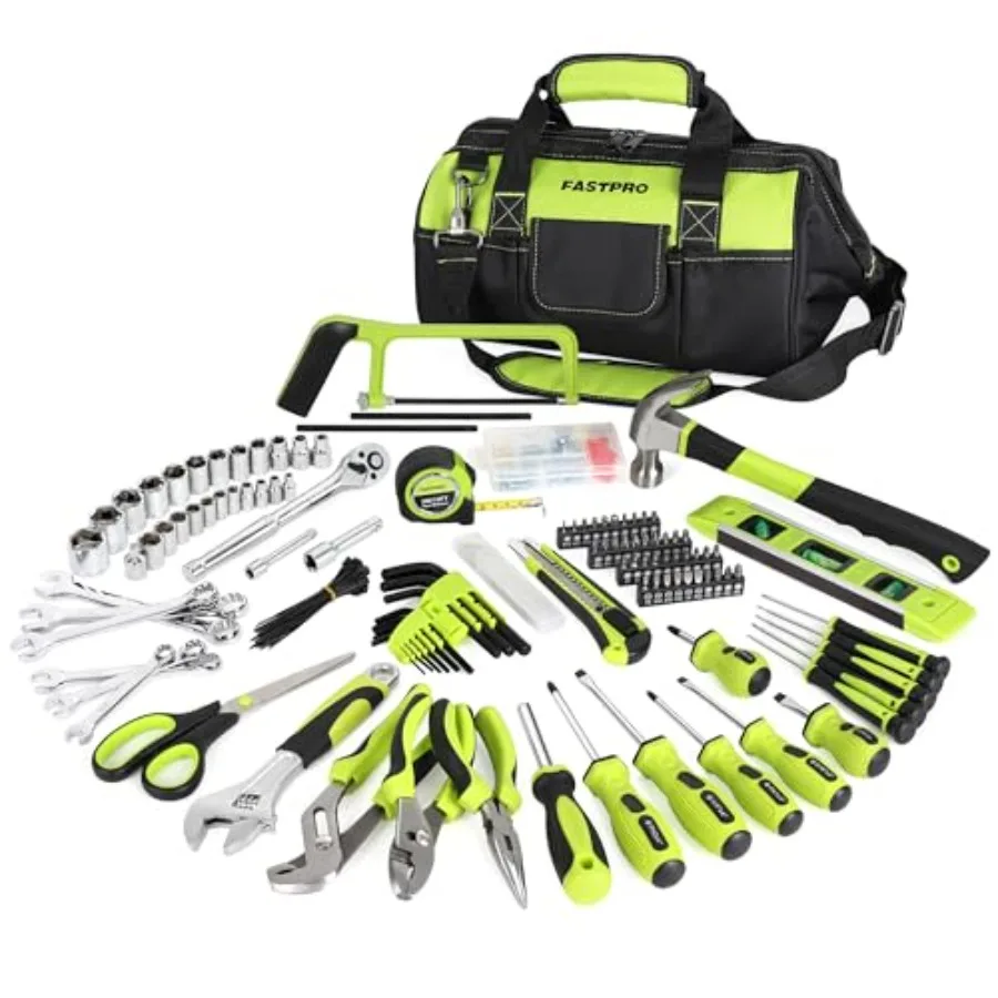 267-Piece Home Tool Set, Household Repairing Tool Kit with 13-Inch Wide Mouth Open Tool Bag, Mechanics Hand Tool Kit for DIY, H
267-Piece Home Tool Set, Household Repairing Tool Kit with 13-Inch Wide Mouth Open Tool Bag, Mechanics Hand Tool Kit for DIY, H
