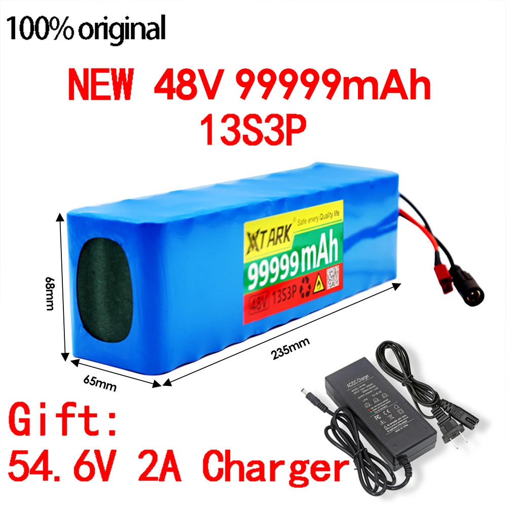 New 48V 100Ah 2000W 13S3P DC/T Lithium Ion Battery Pack Suitable for 48V motors with BMS+54.6V Charger
New 48V 100Ah 2000W 13S3P DC/T Lithium Ion Battery Pack Suitable for 48V motors with BMS+54.6V Charger