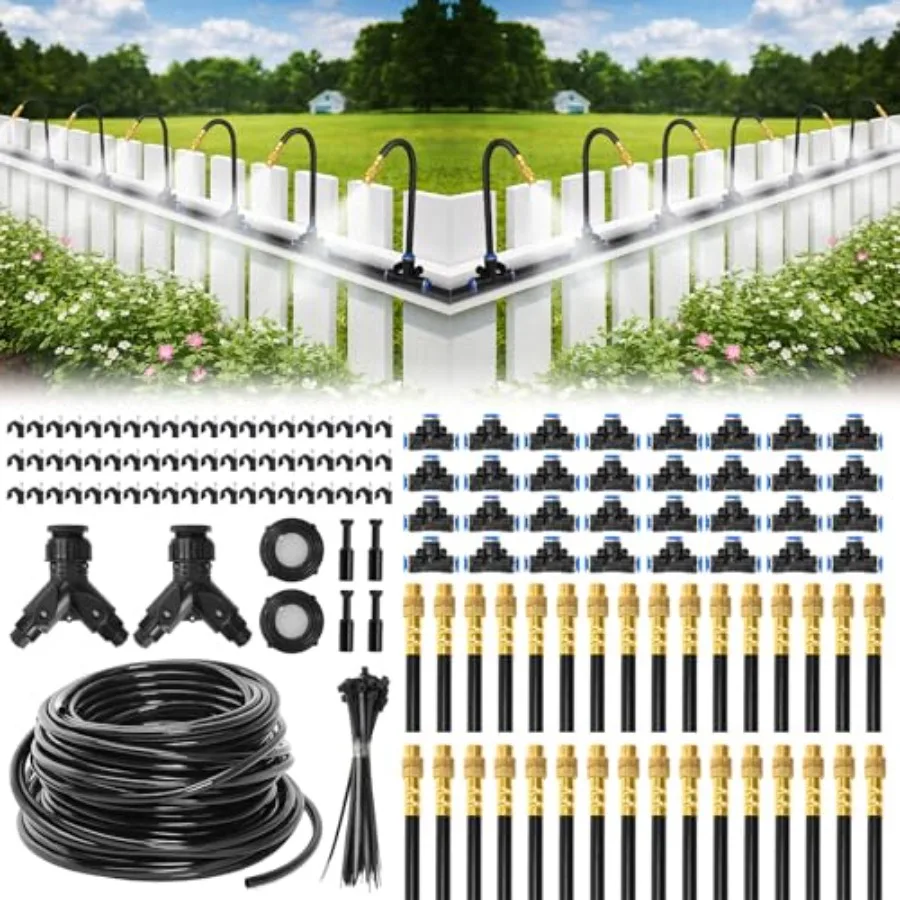 Drip Irrigation System 200Feet 1/4 2026-Upgrade Garden Sprinkler Kit with 32PCS 360 Adjustable Copper Nozzles Automatic Misting
Drip Irrigation System 200Feet 1/4 2026-Upgrade Garden Sprinkler Kit with 32PCS 360 Adjustable Copper Nozzles Automatic Misting