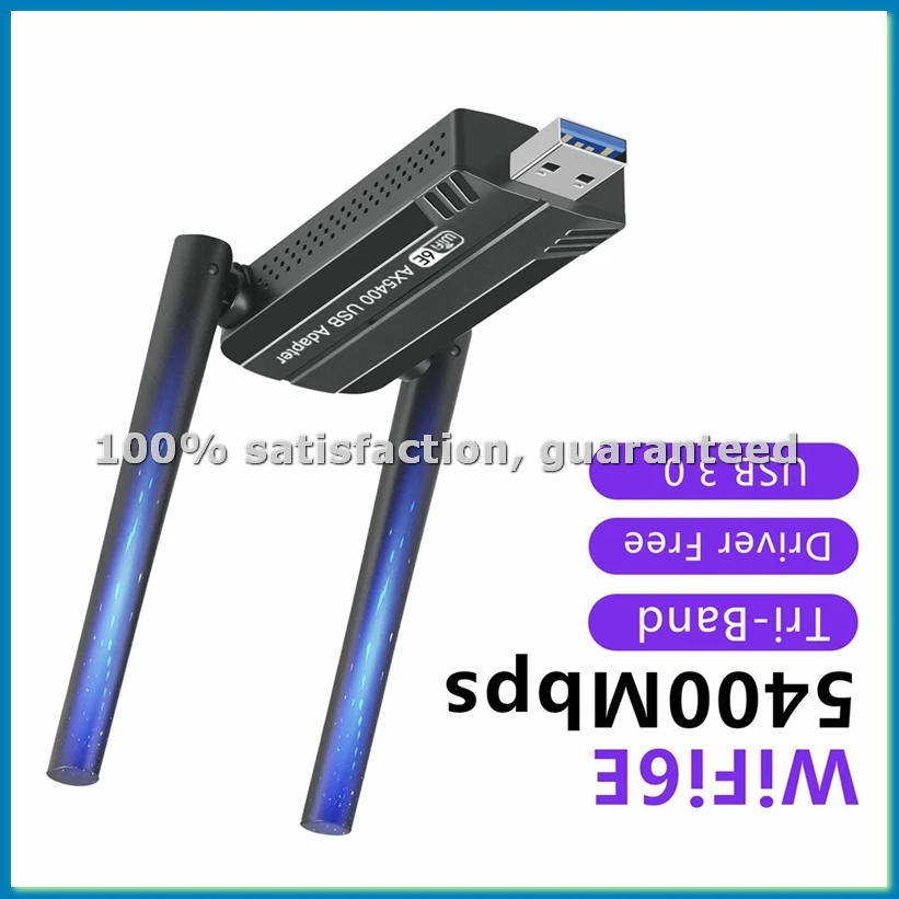 USB-адаптер Wi-Fi 6E 5400 Мбит/с, трехдиапазонный (2.4G/5G/6G) Wi-Fi приемник-донгл для Windows 10/11 (Driver-ELEC)
USB-адаптер Wi-Fi 6E 5400 Мбит/с, трехдиапазонный (2.4G/5G/6G) Wi-Fi приемник-донгл для Windows 10/11 (Driver-ELEC)